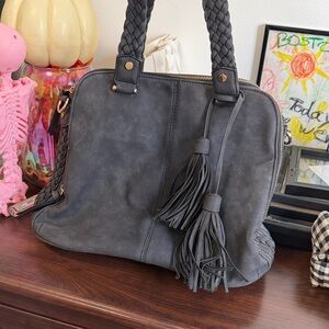 Faux suede Gray Women's Handbag